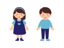 Cute Cartoon Character Boy and Girl vector