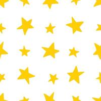 Seamless pattern with yellow stars on white background vector