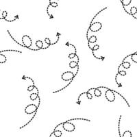 Dashed black arrows seamless pattern on white background vector