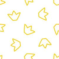 Seamless pattern with yellow crown shapes on white background vector