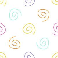 Seamless pattern with colorful spirals on white background vector