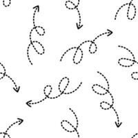 Black dashed arrows seamless pattern on white background vector