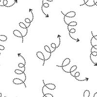 White background seamless pattern with black dashed arrows vector