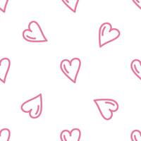Seamless pattern with large pink hearts on white background vector