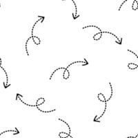 Seamless pattern with black dashed arrows on white background vector