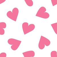Seamless pattern with large pink hearts on white background vector