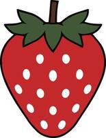 Minimalist Strawberry Icon - Editable and Scalable vector