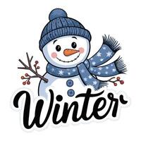 Snowy Greetings from a Jolly Snowman vector