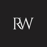 letters rw linked elegant simple serif logo vector