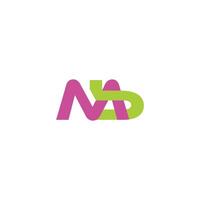letters mb simple linked colorful overlapping logo vector