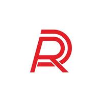 letters dr red linked simple geometric logo vector