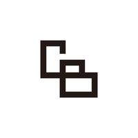 letters cb basic shape simple geometric linked logo vector