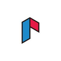 letters r simple fold outline colorful arrow logo vector