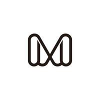 letters mx thin lines simple linked logo vector
