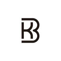letters kb simple geometric linear logo vector