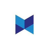 letters m 3d flat colorful geometric simple symbol vector