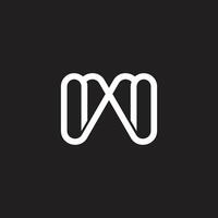 letters wx thin lines simple linked logo vector