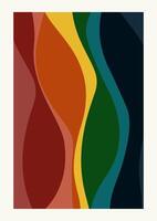 Abstract mid century colorful poster with geometric shapes. Modern Memphis minimalist flat art vector