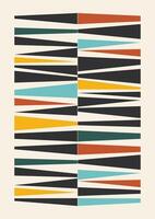 Vintage retro bauhaus design. Minimalist poster flat geometric textured art. Colorful design vector