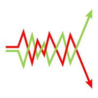 Market volatility icon, lines trend graph, chart data analysis vector