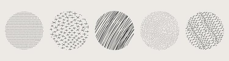 Slash quirky irregular lines textures set in doodle hand drawn style. Collection striped, dottes, abstract prints, marker or pensil brush stroke. vector