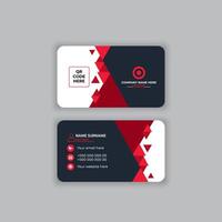 Red and black modern creative business card and name card, horizontal simple clean template design, layout in rectangle size. vector