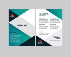 Two color simple and clean shape modern business card template. 2 side modern business flyer design vector