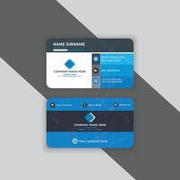 Blue and gray modern creative business card design template. unique shape modern business card design. vector