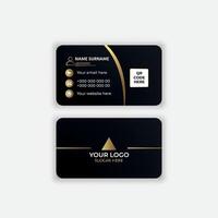 Simple and clean two color modern business card, black and golden creative business card template vector