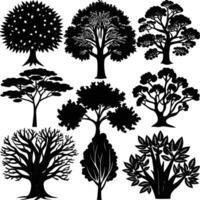 tree silhouette set vector
