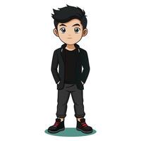 A cartoon drawing of a man with a smile on his face vector