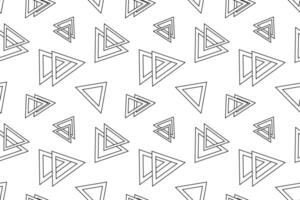 Seamless pattern of overlapping hollow triangles in a modern geometric style, ideal for childrens coloring activities. vector