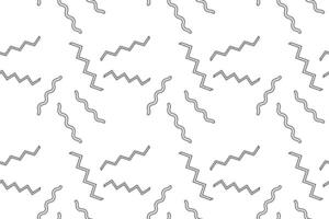 Black and white seamless pattern with wavy and zigzag lines, perfect for childrens coloring activities. vector