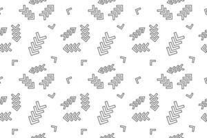 Seamless pattern of arrows and checkmarks in black and white, perfect for kids coloring activities. vector