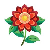 Beautiful Christmas flower Nature and flora theme Colorful icon in flat style isolated on white background vector