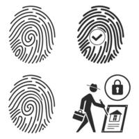 Fingerprint identification logo with slogan template vector
