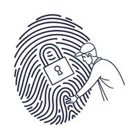 Fingerprint identification logo with slogan template vector