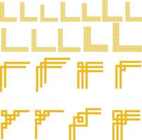 Chinese corner frame design in gold color vector