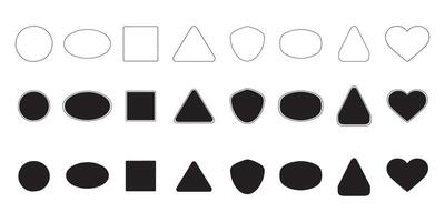 A set of shapes and shapes that are in different sizes vector