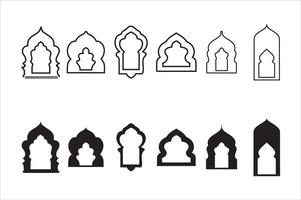 Various types of arabic architecture icons vector