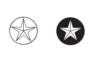 Two black and white images of a star and a circle vector