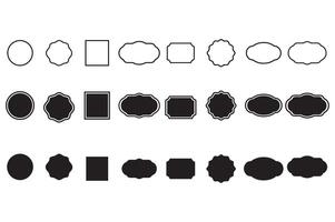 A set of black and white oval shapes vector