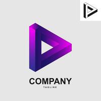 Vectors logo of letters A, P, D in the shape of a play button
