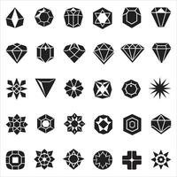 A Diamond Icons Set, Diamond Set Design Illustration Diamond Design Elements isolated On White Background vector