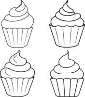 A Cupcake With Frosting On Top vector