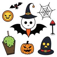 Whimsical Ghosts and Pumpkin Designs Set vector