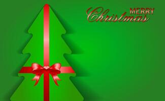 Christmas tree with ribbon and bow illustration vector