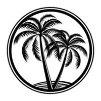 Palm trees in a circle logo vector