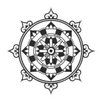 A black and white design of a mandala vector