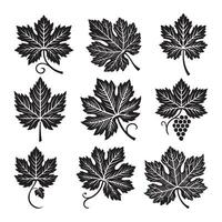 Grape leaf silhouette art leave vector